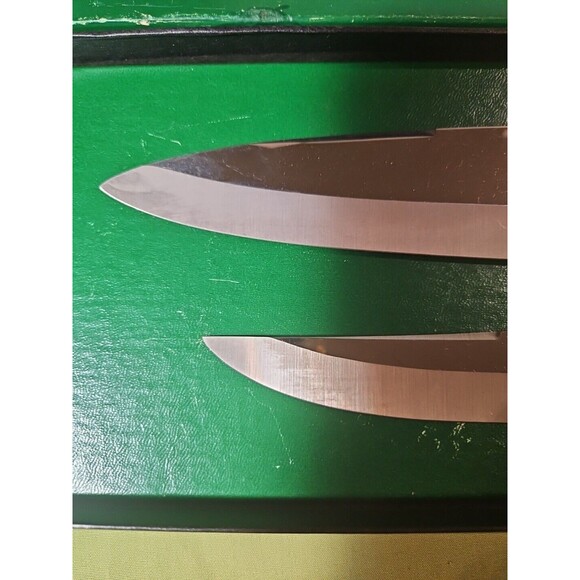 MAXAM Vintage Steel Kitchen Knife Set 2 Pc Carving Chef's Meat Wood Handle 8 &9” - Picture 4 of 4